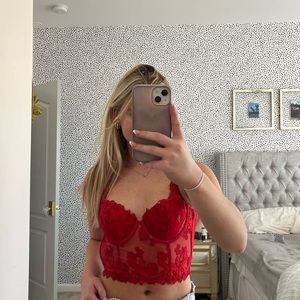 BRAND NEW Red Victoria Secret corset/bra/top
